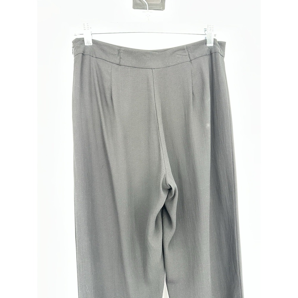 Eileen Fisher Petite Silk Crepe Georgette Straight Leg Ankle Pants Black PS - Picture 15 of 16